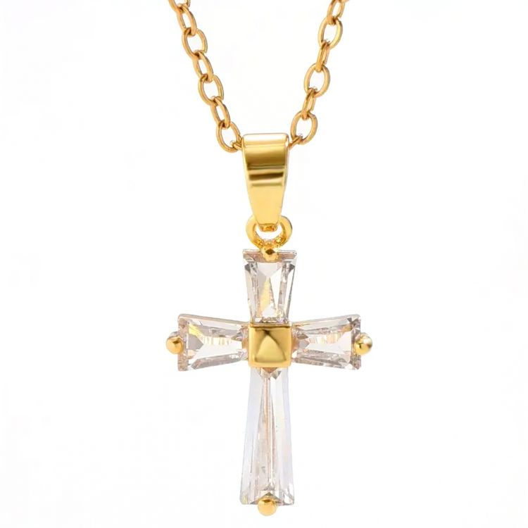 COLLAR DE CRUZ DE ACERO INOXIDABLE COLLAR DE CRUZ DE ACERO INOXIDABLE