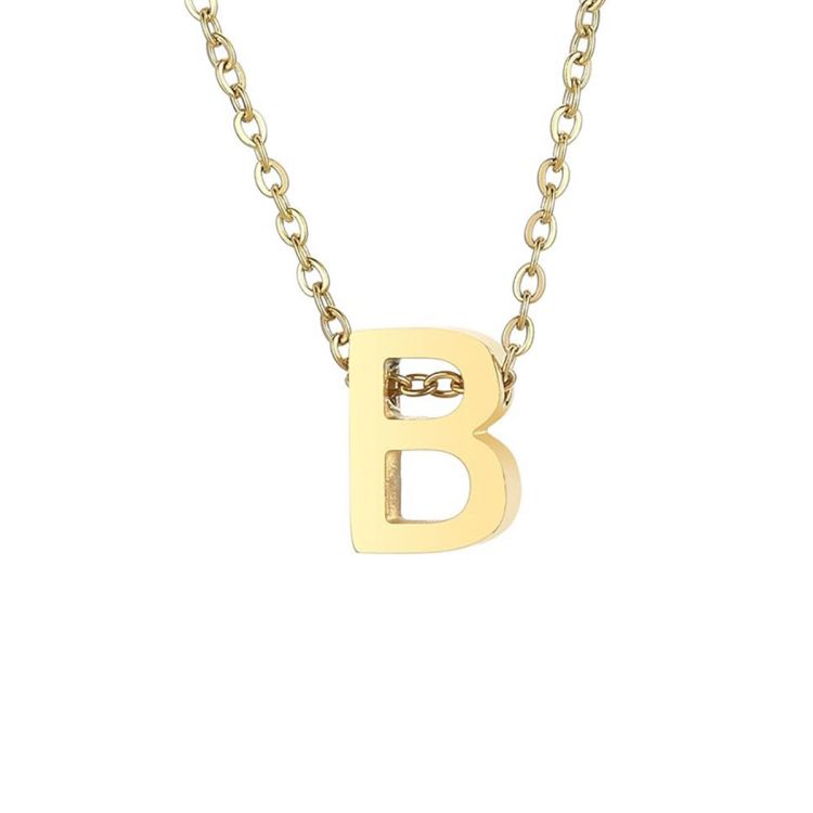COLLAR DE ACERO INOXIDABLE C/ DIJE DE LETRA