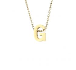 COLLAR DE ACERO INOXIDABLE C/ DIJE DE LETRA