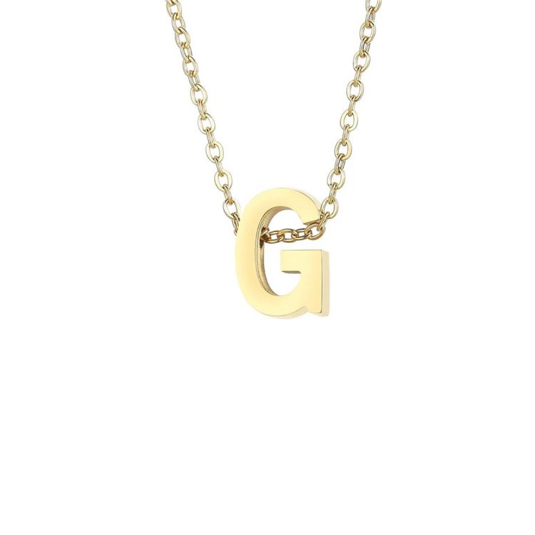 COLLAR DE ACERO INOXIDABLE C/ DIJE DE LETRA