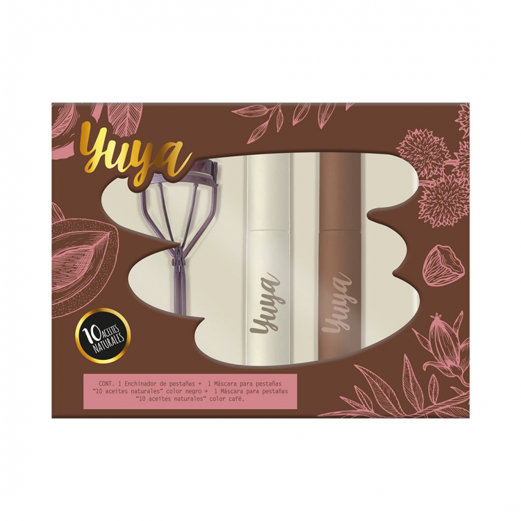 SET ENCHINADOR + 1 MÁSCARA PARA PESTAÑAS  CAFÉ + 1 MÁSCARA DE PESTAÑAS  NEGRO YUYA
