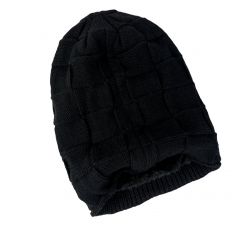 GORRO TEJIDO DISEÑO DE CUADROS