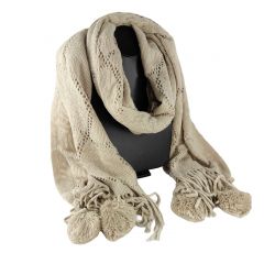 CHAL CON BARBAS Y POMPOM