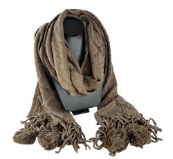 CHAL CON BARBAS Y POMPOM