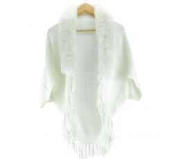 CHAL ELEGANTE CON CUELLO DE PIEL SINTETICO