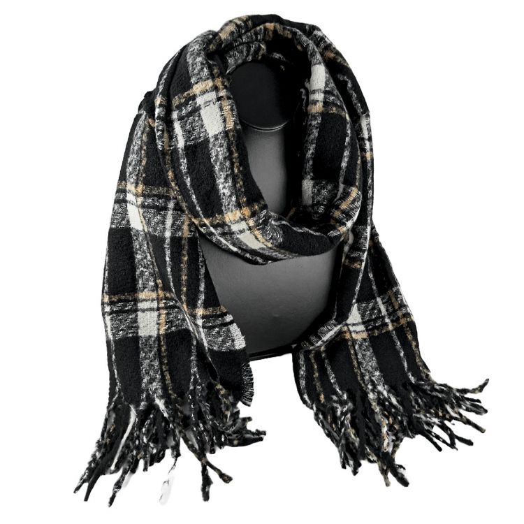 BUFANDA DE CUADROS CON BARBAS