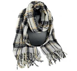 BUFANDA DE CUADROS CON BARBAS