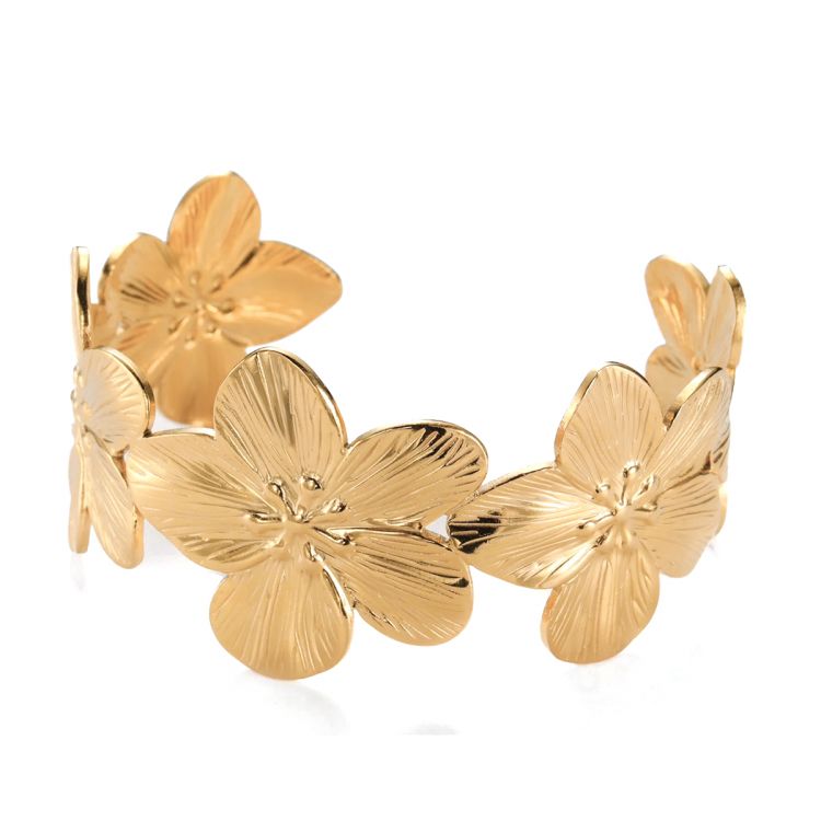 BRAZALETE DE FLOR ACERO INOXIDABLE