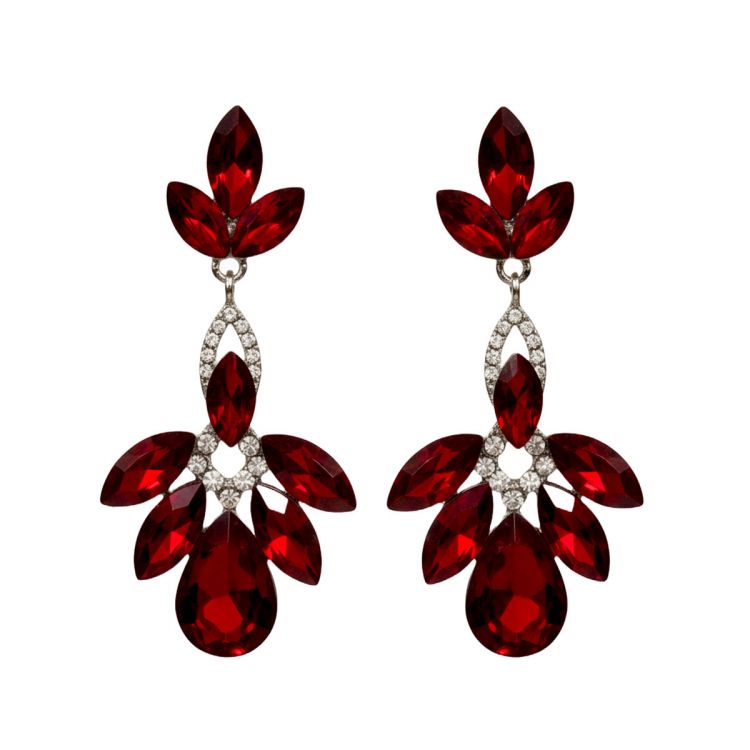 ARETE DE FIESTA LARGO C/PIEDRAS