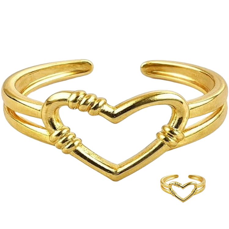 BRAZALETE CON ANILLO CORAZÓN