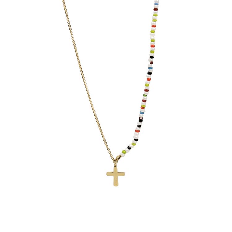 COLLAR DE ACERO CON DIJE DE CRUZ
