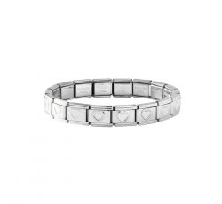 BRAZALETE DE ACERO CON CORAZONES