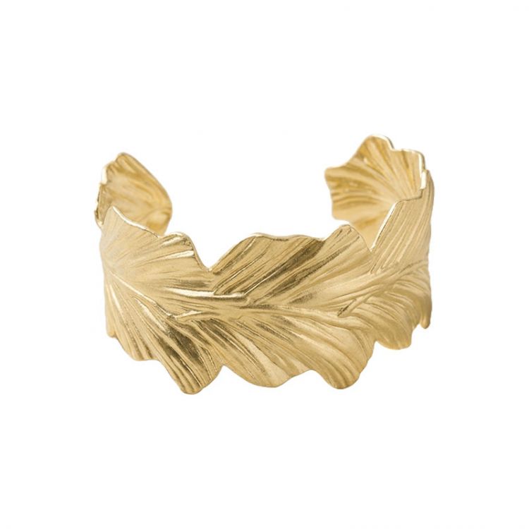 BRAZALETE DE ACERO DISEÑO DE HOJAS