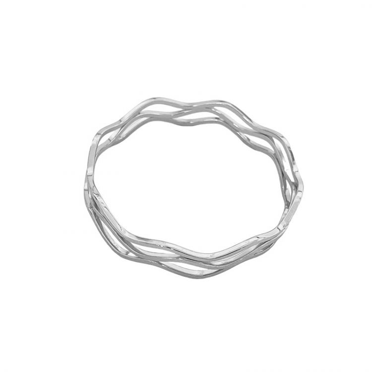 TRIO PULSERAS ONDULADAS DE ACERO