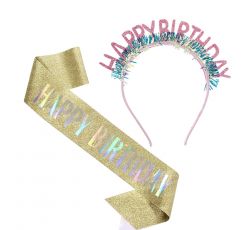 KIT HAPPY BIRTHDAY - BANDA Y DIADEMA