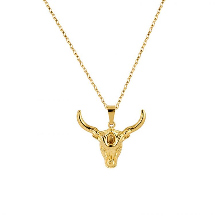 COLLAR  DE ACERO DIJE DE GANADO