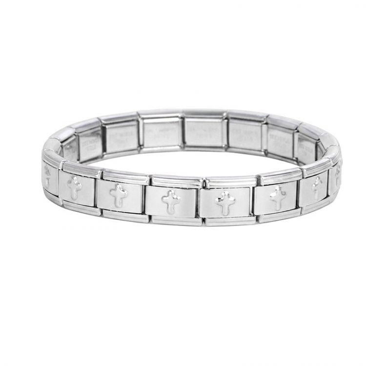 BRAZALETE DE ACERO CON CRUZ