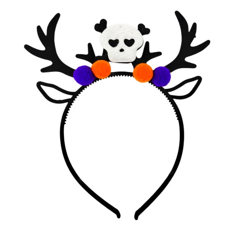 DIADEMA CUERNOS Y CALAVERA  HALLOWEEN