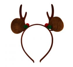 DIADEMA DE RENO CON POMPOM CHICO