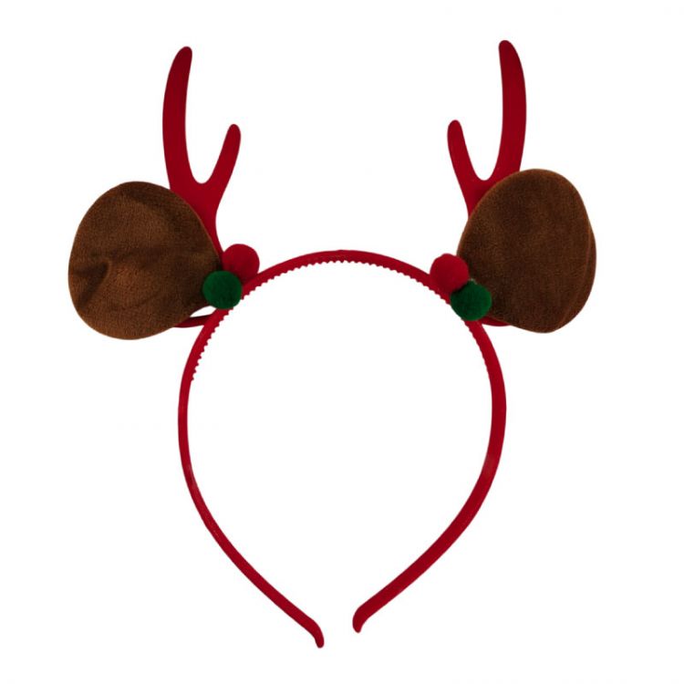 DIADEMA DE RENO CON POMPOM CHICO