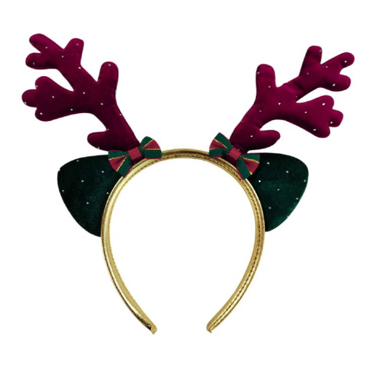 DIADEMA DE  RENO CON MOÑITOS
